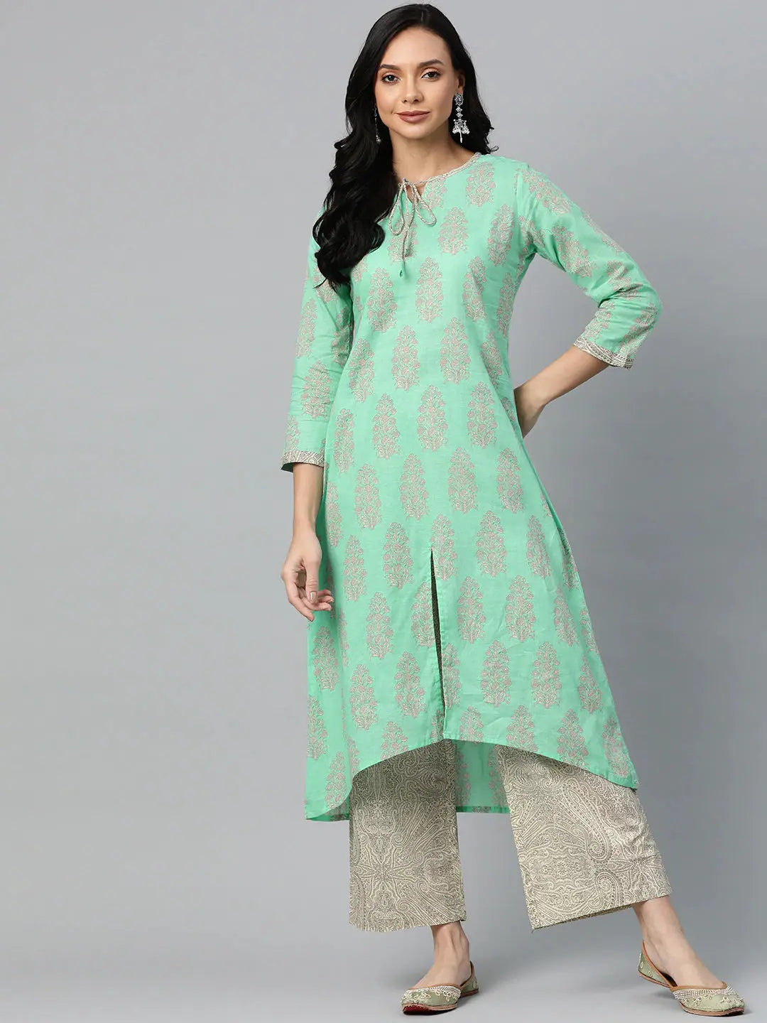 Ahika Cotton Printed Kurta Pant Set (VKSET1043)