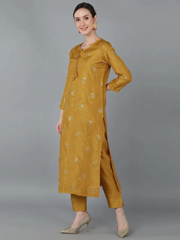 Ahika Women Silk Blend Solid Kurta Trousers-PKSKD1613_XS