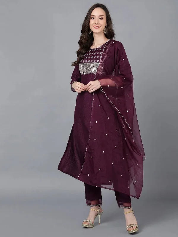 Ahika Women Poly Silk Yoke Design Kurta-PKSKD1548_XS