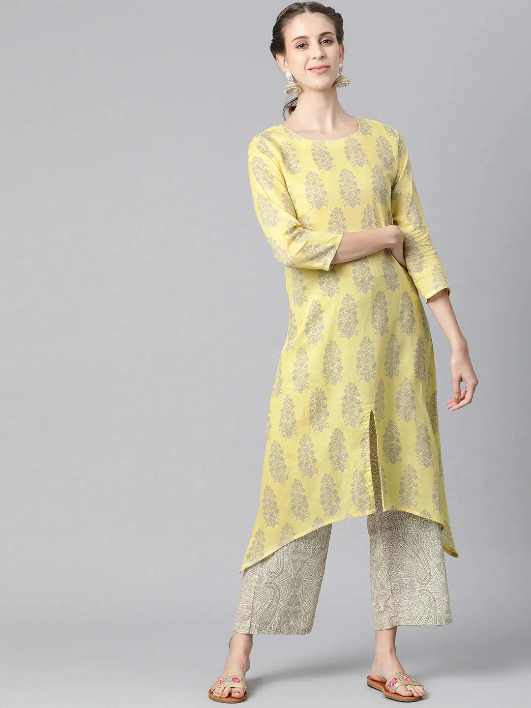 Ahika Cotton Printed Kurta Pant Set (VKSET1052)