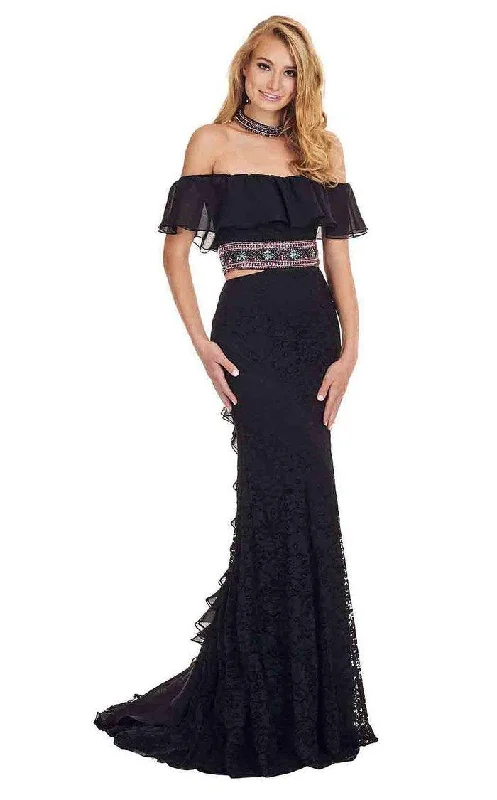 Rachel Allan Prom Long Off Shoulder Lace Dress 6563