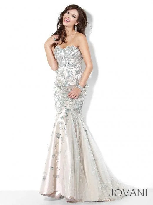 Jovani 3008 Prom Long Strapless Mermaid Formal Gown Sale