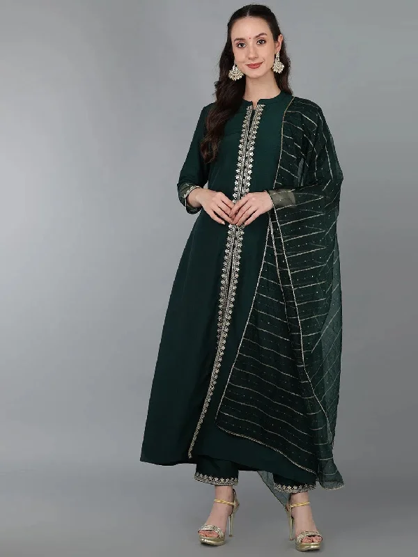 Ahika Women Silk Blend Embroidered Solid Kurta-PKSKD1696_XS