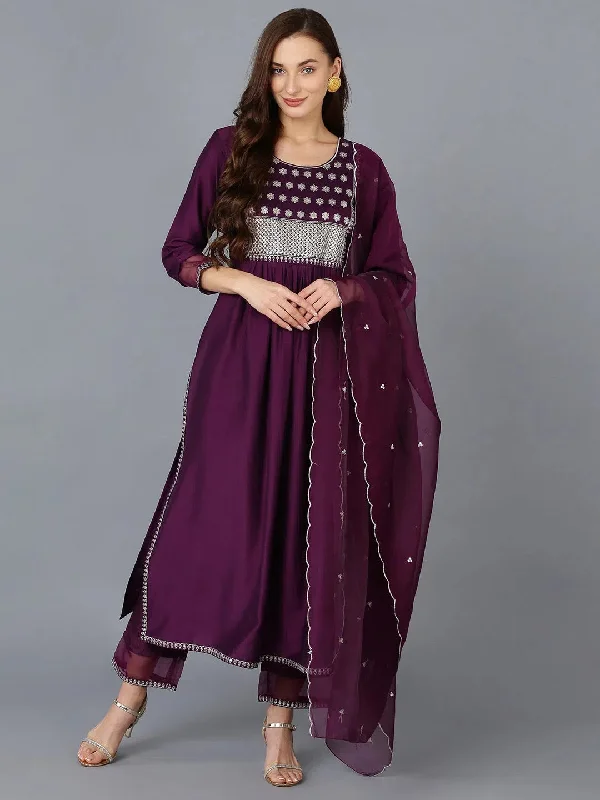 Ahika Women Silk Blend Yoke Design Kurta-PKSKD1723_XS