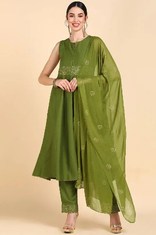 Ahika Poly Silk Solid Kurta Trousers With-PKSKD1413_XS