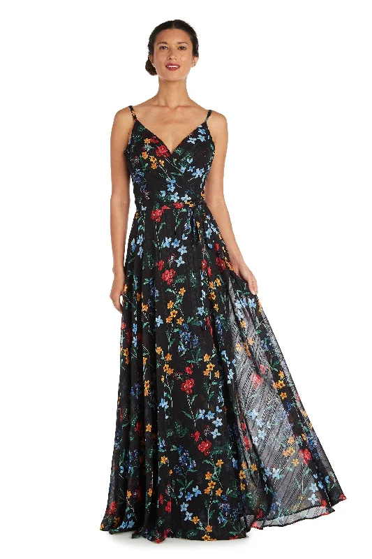 Nightway Long Spaghetti Strap Floral Dress Sale 22040