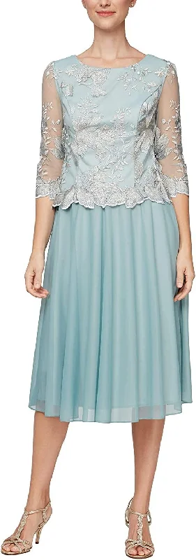 Alex Evenings AE81122420 Tea Length Formal Dress Sale