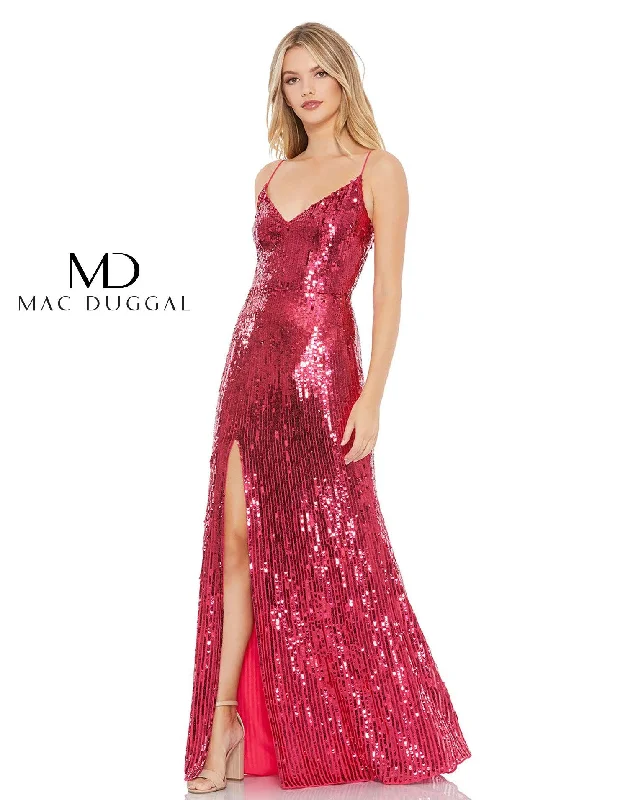 Mac Duggal 10737 Long Spaghetti Strap Prom Dress