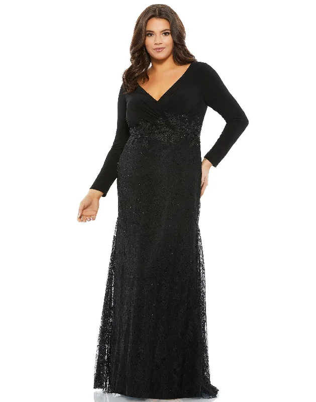 Mac Duggal 67896 Long Plus Size Formal Lace Dress