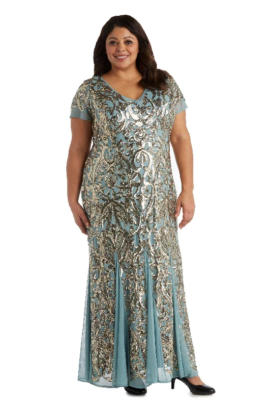 R&M Richards 5515W Long Plus Size Formal Dress