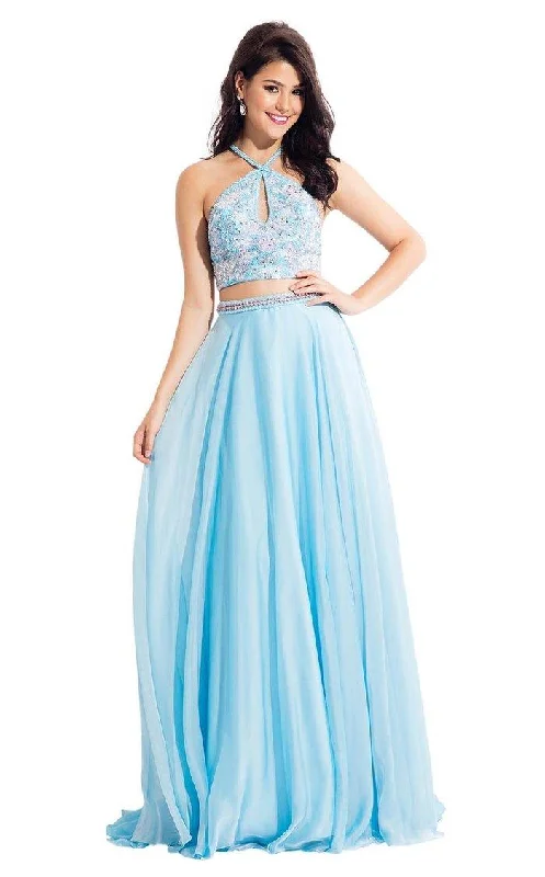 Rachel Allan Prom Long Halter Two Piece Dress 6063