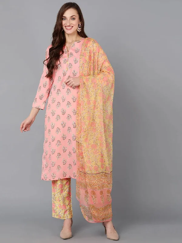 Ahika Women Polyester Printed Kurta Trouser With-PKSKD1106A_XS