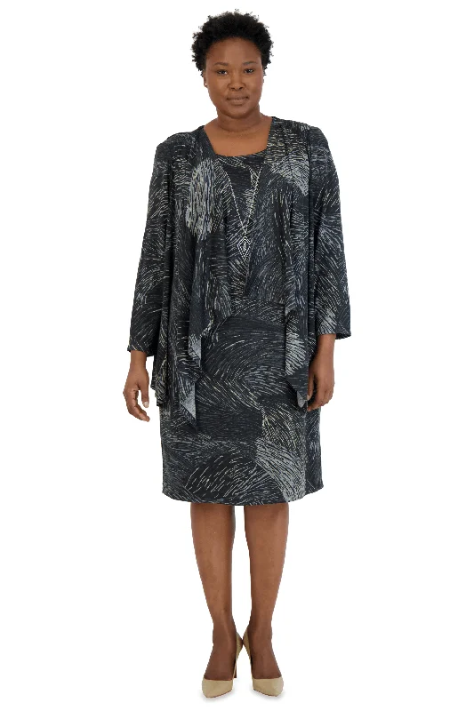 R&M Richards 9156W Plus Size Short Jacket Dress