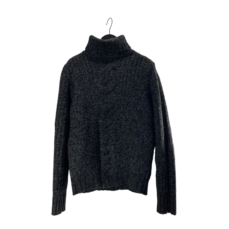 DIESEL/Heavy Sweater/L/Wool/GRY/TWIRL MIDDLE/KNIT TRTLENECK