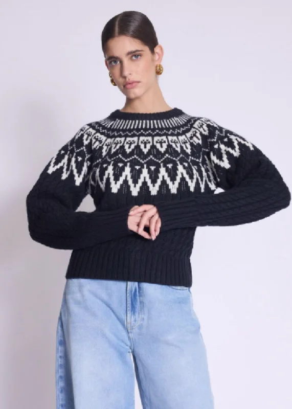 Berenice Alban Jacquard Round Neck Sweater