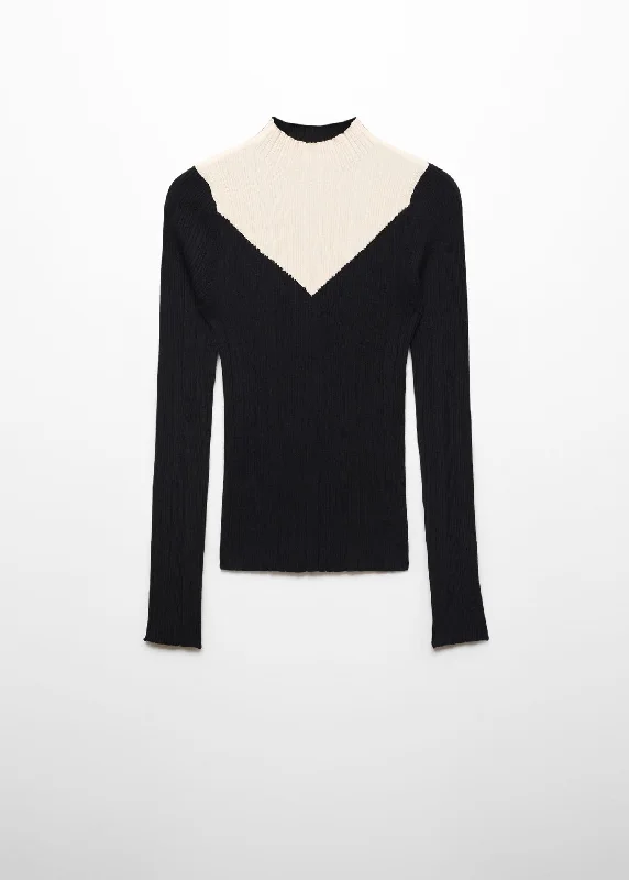 Bicolor ribbed sweater