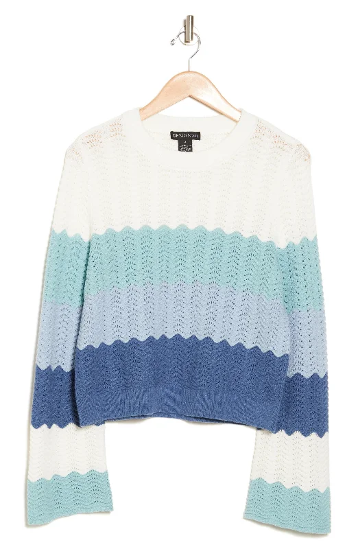 Design History Colorblock Pointelle Sweater