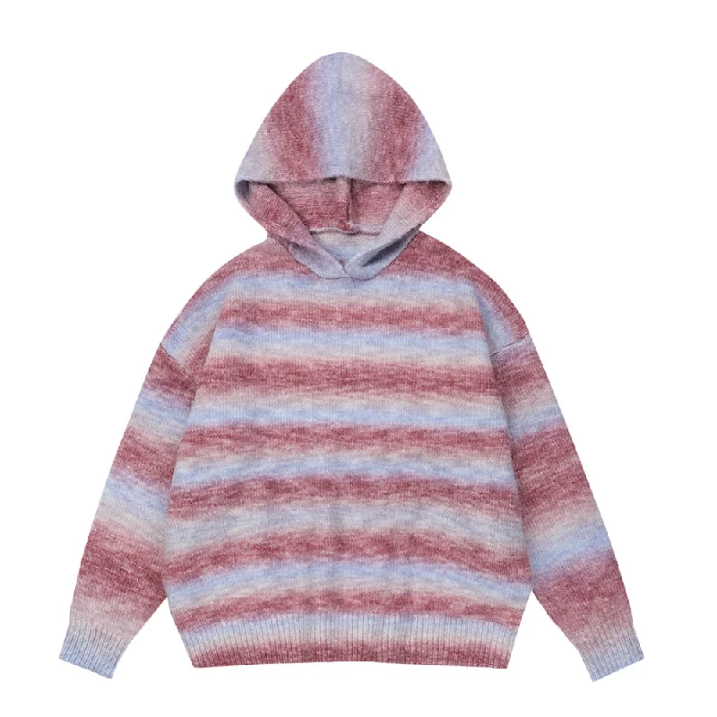 Dopamine Striped Hooded Sweater