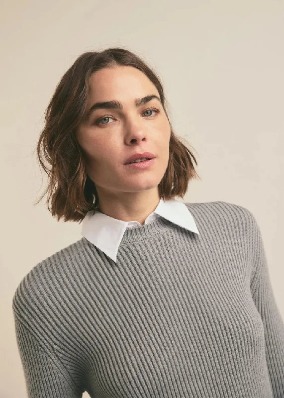 Favorite Daughter The Katie Sweater- Ultimate Gray/ White