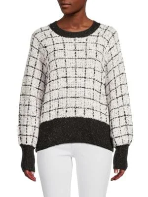 Karl Lagerfeld Paris
 Windowpane Tweed Sweater