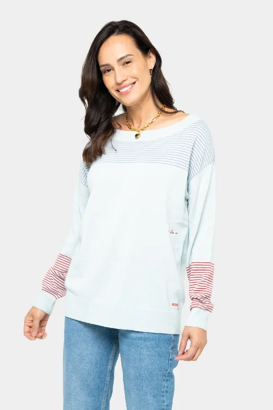 Love Unites Us Striped Cotton Sweater