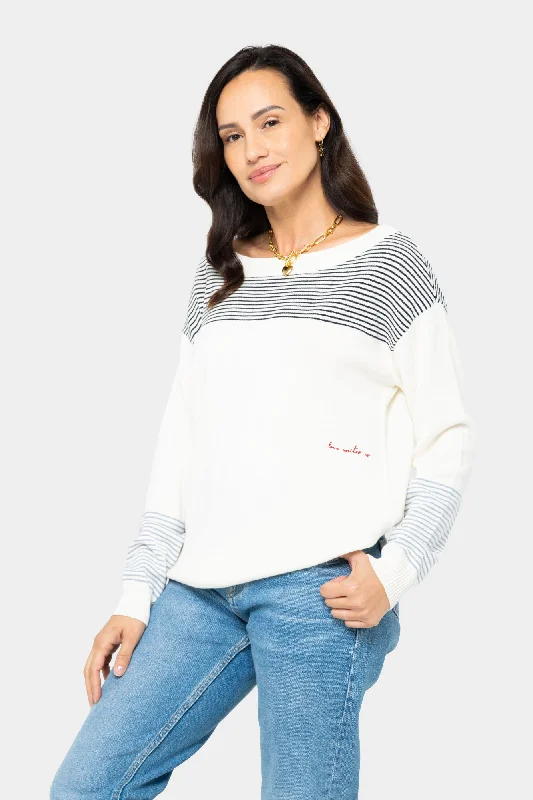 Love Unites Us Striped Cotton Sweater