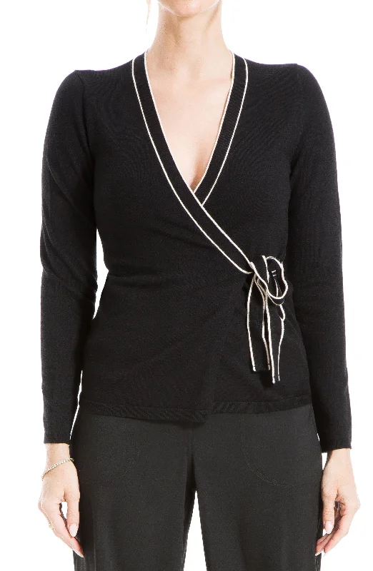 MAX STUDIO Tipped Wrap Sweater