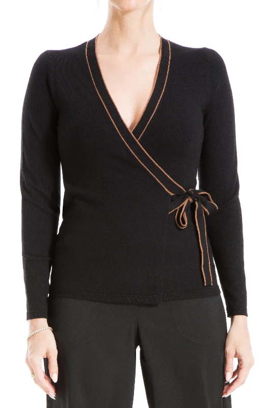 MAX STUDIO Tipped Wrap Sweater