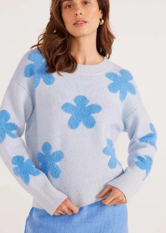 MINKPINK Daisy Fluffy Sweater- Light Blue