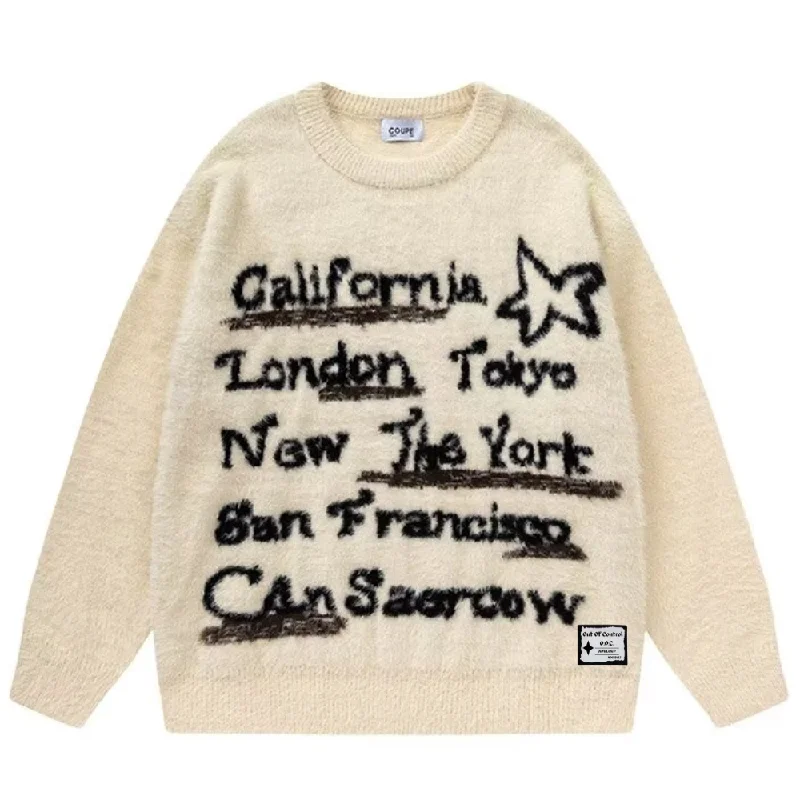 OOC' High Street Neutral Style Lettering Sweater