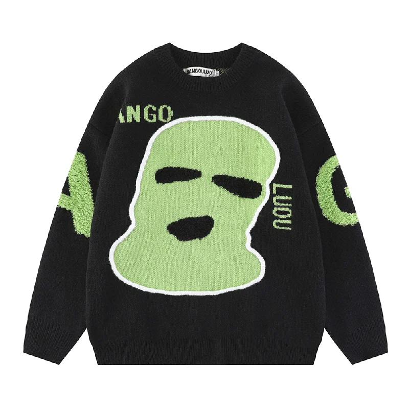 Retro Mask Pullover Sweater