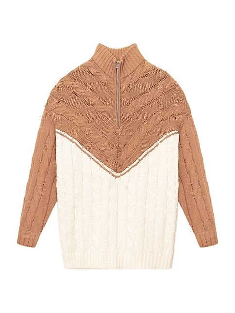 Staud
 Hampton Colorblocked Cable-Knit Sweater