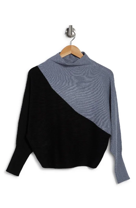 T Tahari Diagonal Color Block Dolman Sweater