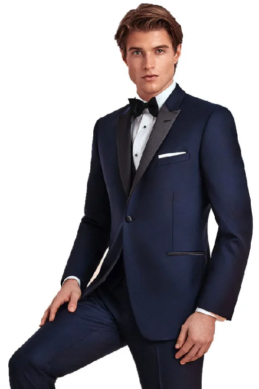 "Blake" Navy Tuxedo Jacket (Separates)