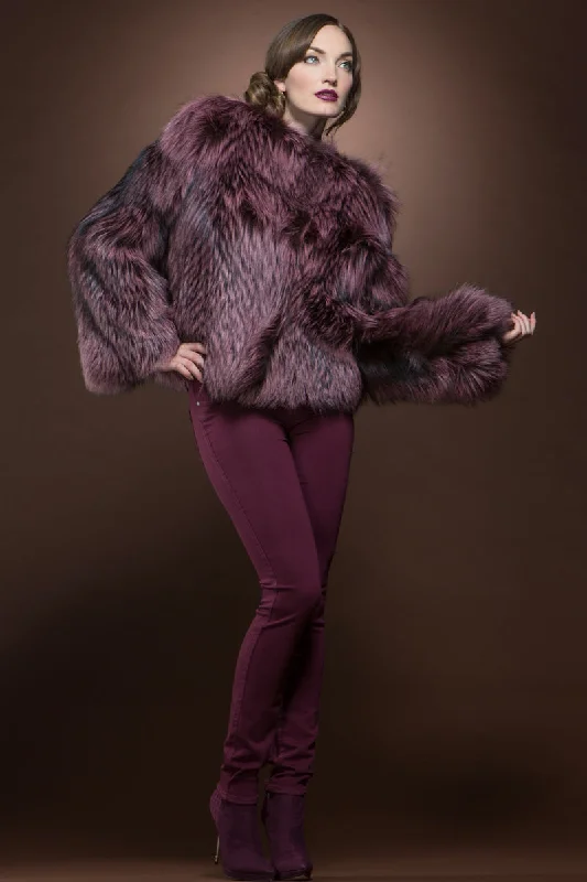 Raspberry Fox Fur Jacket