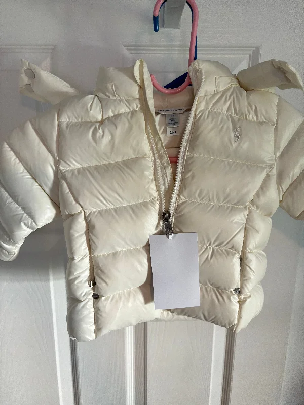 Ralph Lauren White Jacket down jacket with removable hood and pockets 12 Months