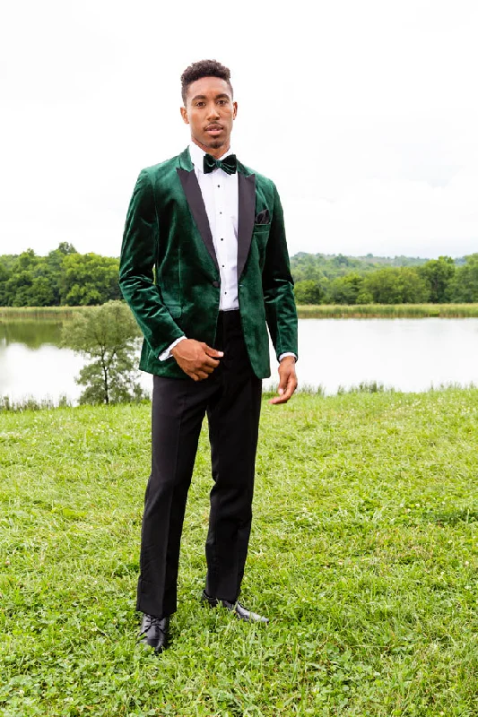 "Luxor" Evergreen Velvet Tuxedo Jacket (Separates)