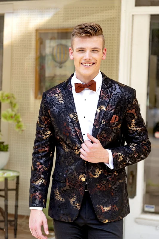 "Ryan Ombre" Floral Notch Tuxedo Jacket (Separates)