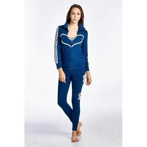 Women's Stripe Sleeve Heart Detail Active Jacket