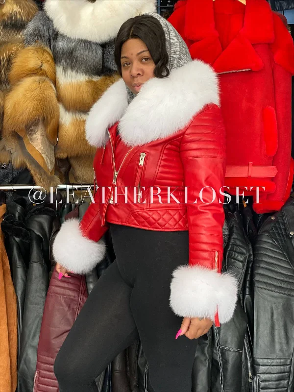 Women's Jay Biker Full Fox Fur