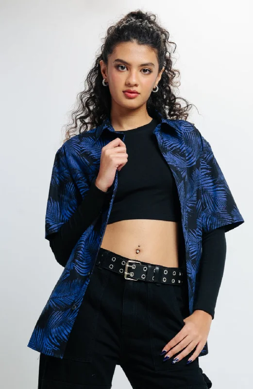 Black Blue Print Shirt