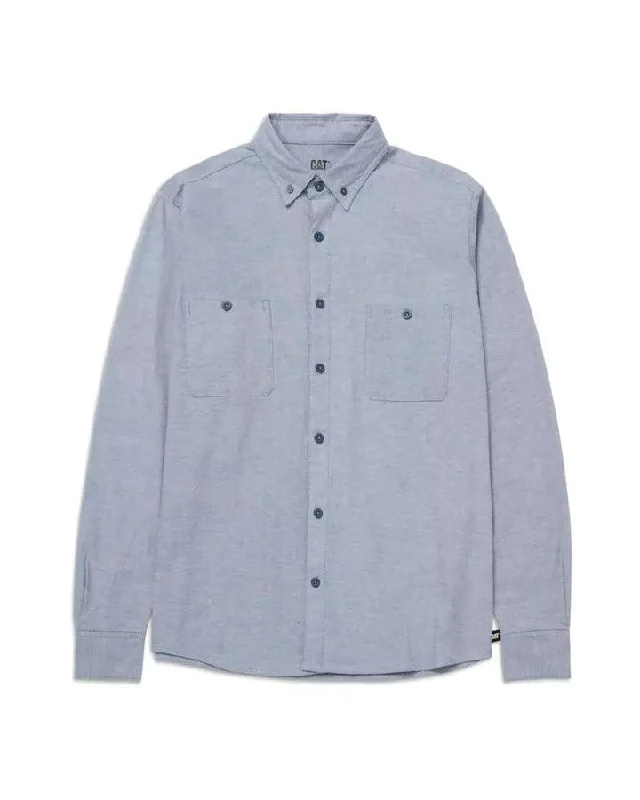 Men's Classic Oxford Long Sleeve Work Shirt - Denim Blue