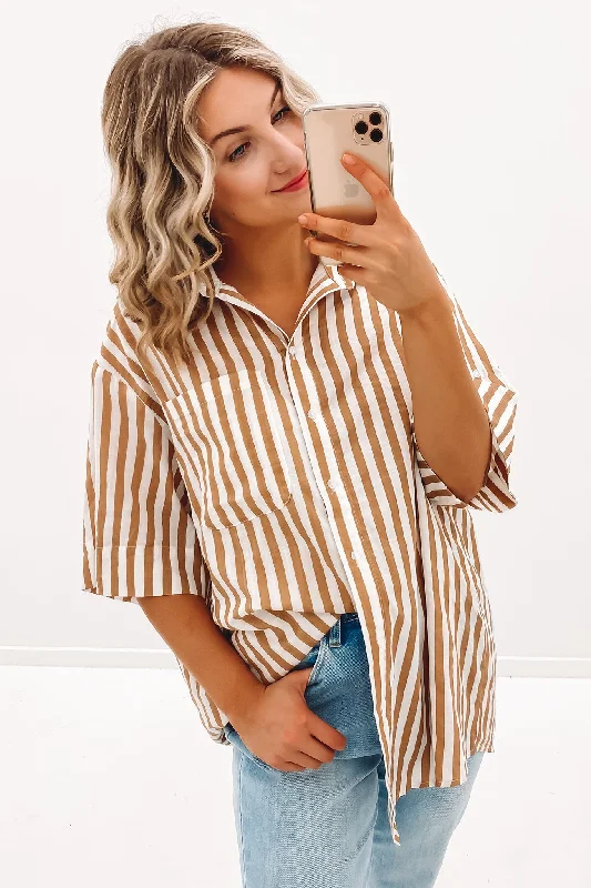 Ella Shirt Brown Stripe