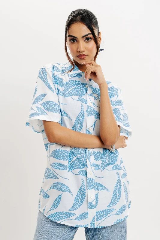 Foliage Print Women's Resort Shirt