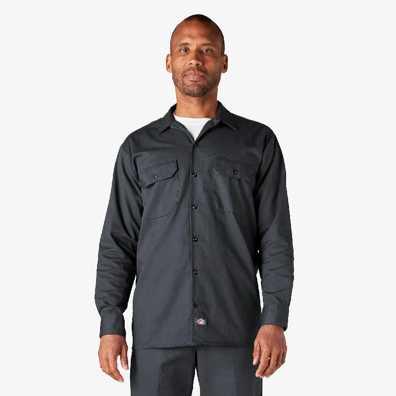 Long Sleeve Work Shirt, Charcoal Gray