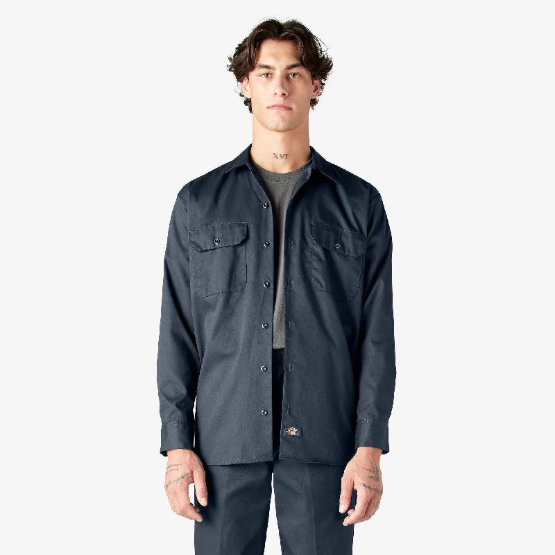 Long Sleeve Work Shirt, Dark Navy