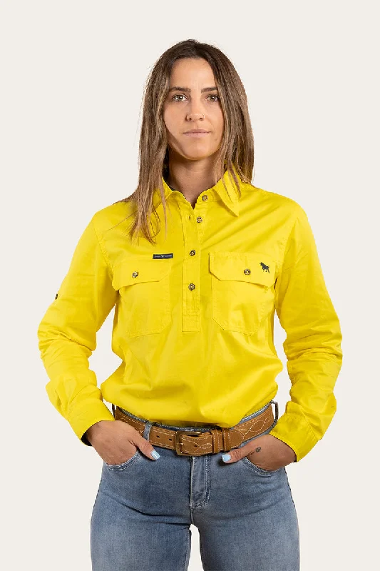 Pentecost River Womens Half Button Work Shirt - Lemon