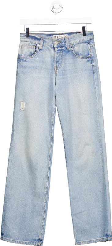 B Denim Light Blue Straight Leg Jeans UK W24