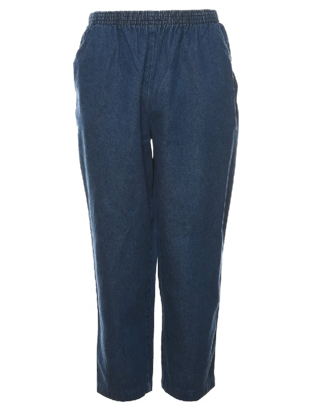 Elasticated Waist Denim Trousers - W28 L26