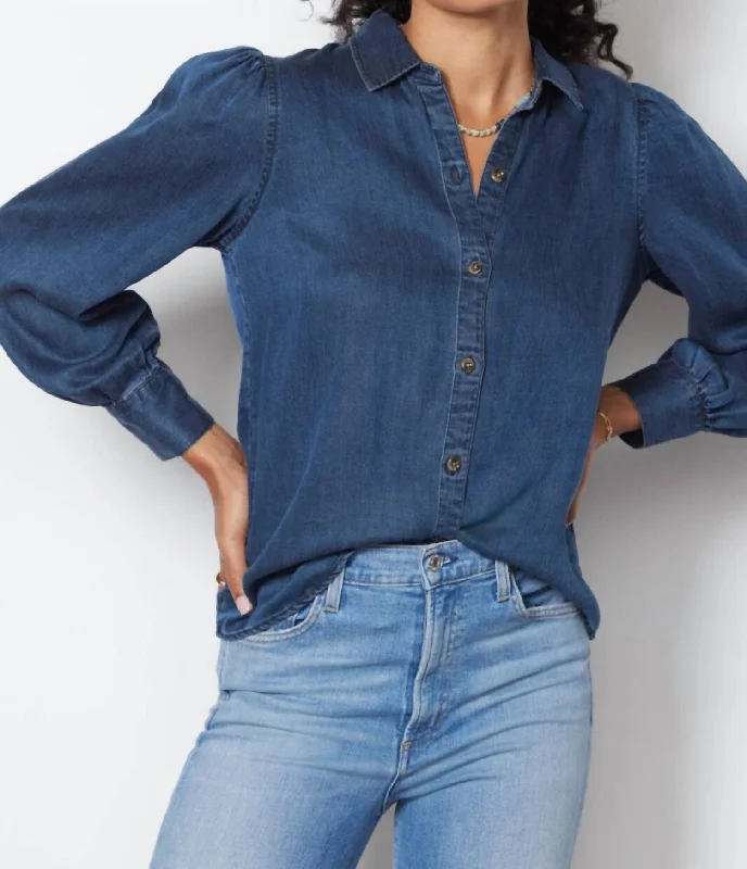 Angelica’S Denim Button Down In Blue